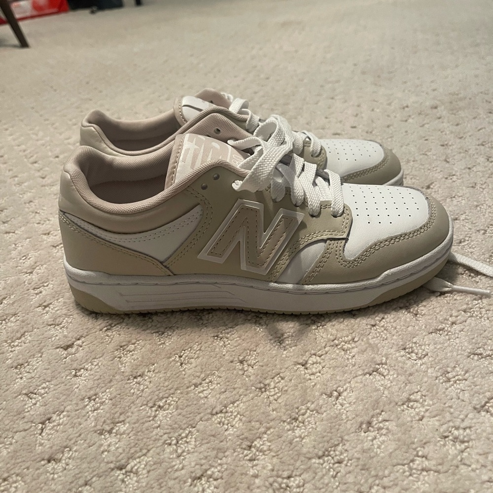 New Balance Cream and White Athletic Shoes